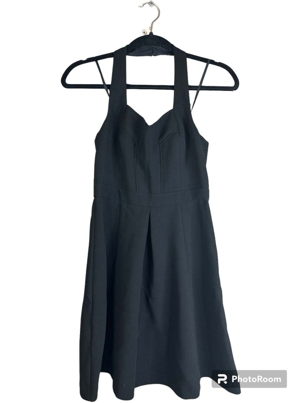 NWT BCBGeneration Black Sleeveless Halter Top Fit Flare Short Mini Dress Size 0